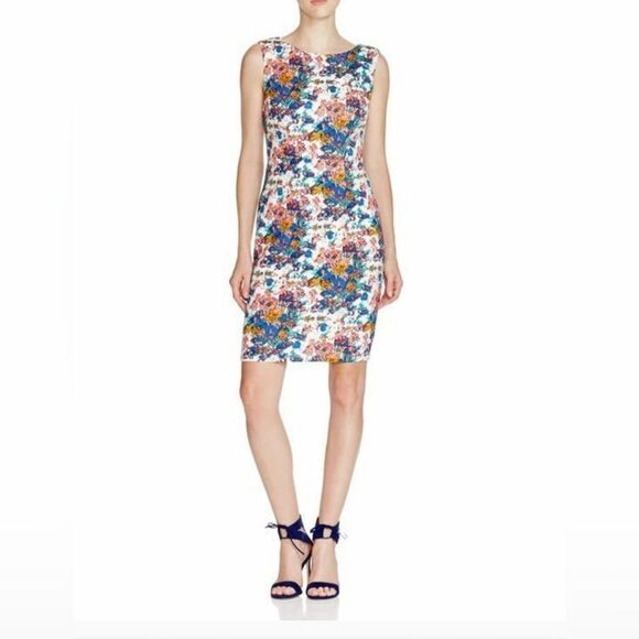Plenty by Tracy Reese Dresses & Skirts - Plenty by Tracy Reese White Floral Neoprene “Ginger” Sleeveless Sheath Dress 4